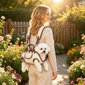 Dog Carrier Sling Bag with Harness & Leash - Crossbody Pet Backpack, Hands-Free Walking Carrier for Small Medium Dogs Cats, 4 Sizes