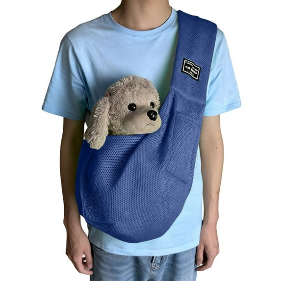 Dog Carrier Sling Puppy Carrier Purse with Storage Pocket, Dog Sling Carrier for Carry Small Dogs and Cats BU2 One Size