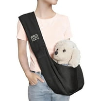 Dog Carrier Sling Puppy Carrier Purse with Storage Pocket, Dog Sling Carrier for Carry Small Dogs and Cats Black One Size
