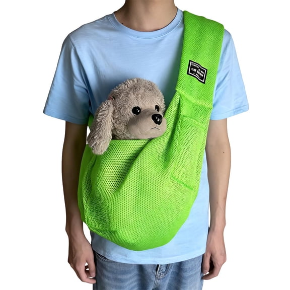 Dog Carrier Sling Puppy Carrier Purse with Storage Pocket, Dog Sling Carrier for Carry Small Dogs and Cats Light Green One Size