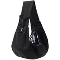 thumbnail image 1 of Dog Carrier Sling - Reversible Puppy Carrier Purse with Storage Pocket, Hand-Free Dog Sling Carrier for Carry Small Dogs and Cats, Travel Safety Harness, Dog and Cat Harness(Black), 1 of 7