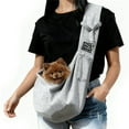 thumbnail image 1 of Dog Carrier Sling for Small Dogs and Cats(0 to 15 lbs), Puppy Sling Carrier with Adjustable Strap, Travel Safety Harness, Hands-Free Pet Carring Holder Travel Bag for Outdoor, Gray, 1 of 16