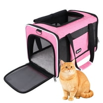 Dog Carrier Soft-Sided Cat Bag, Pet Travel Carrier Up to 20 Lbs, Collapsible Dog Carrying Case for Medium Large Cats 18.1x11.8x11.8”Pink
