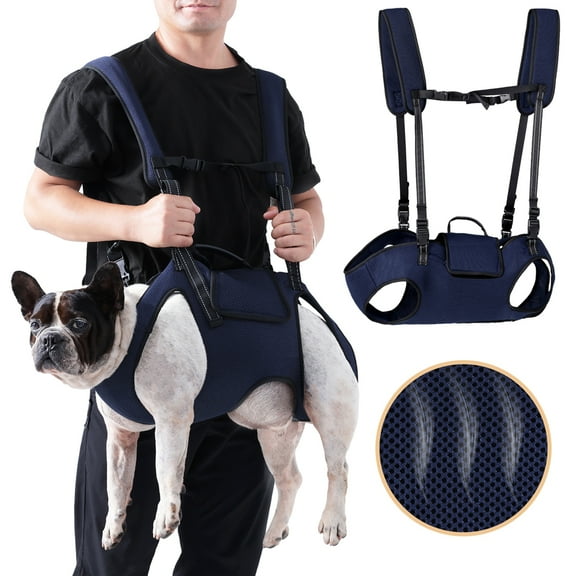 Dog Carry Sling, Dog Lift Harness – Full Body Support & Rehabilitation Sling for Senior Dogs, Nail Trimming, Adjustable Pet Carrier with Handle for Disabled & Injured Pets, Breathable Reflective Desig