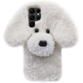 thumbnail image 1 of Dog Case Compatible with Galaxy S23 Ultra Cute 3D Plush Fluffy Dog Case Cartoon Case Fashion Luxury Fur Hair Fuzzy Wool Face Soft Back Cover Shockproof Protective for Women and Girls Girly, 1 of 13