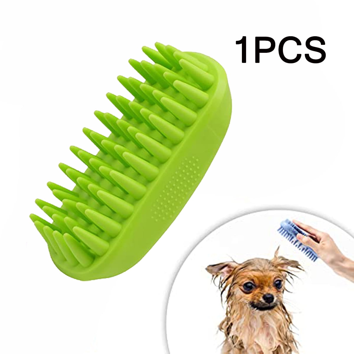 1Packs Dog Bath Brush for Bathing and Shedding Short Hair Soft Silicone Bristle Brush for Dogs Cat Puppy Walmart