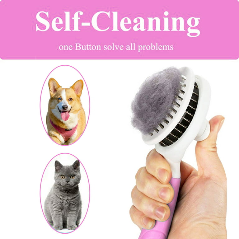 Magic Pet Comb,cat Grooming Brush,long Or Short Hair Cats Dogs Pet Massage  Brushes, Self Cleaning Slicker Comb For Kitten