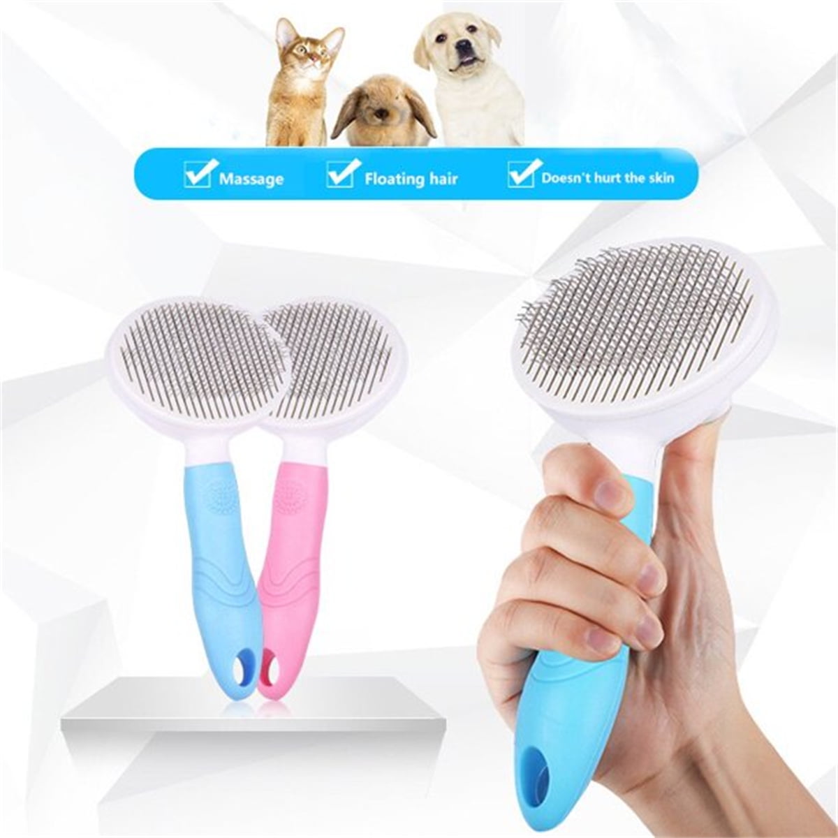 Dog & Cat Brush, Self Cleaning Slicker Brushe for Shedding and Grooming Removes Loose Undercoat, Mats and Tangled Hair Grooming Comb for Cat Dog Brush Massage