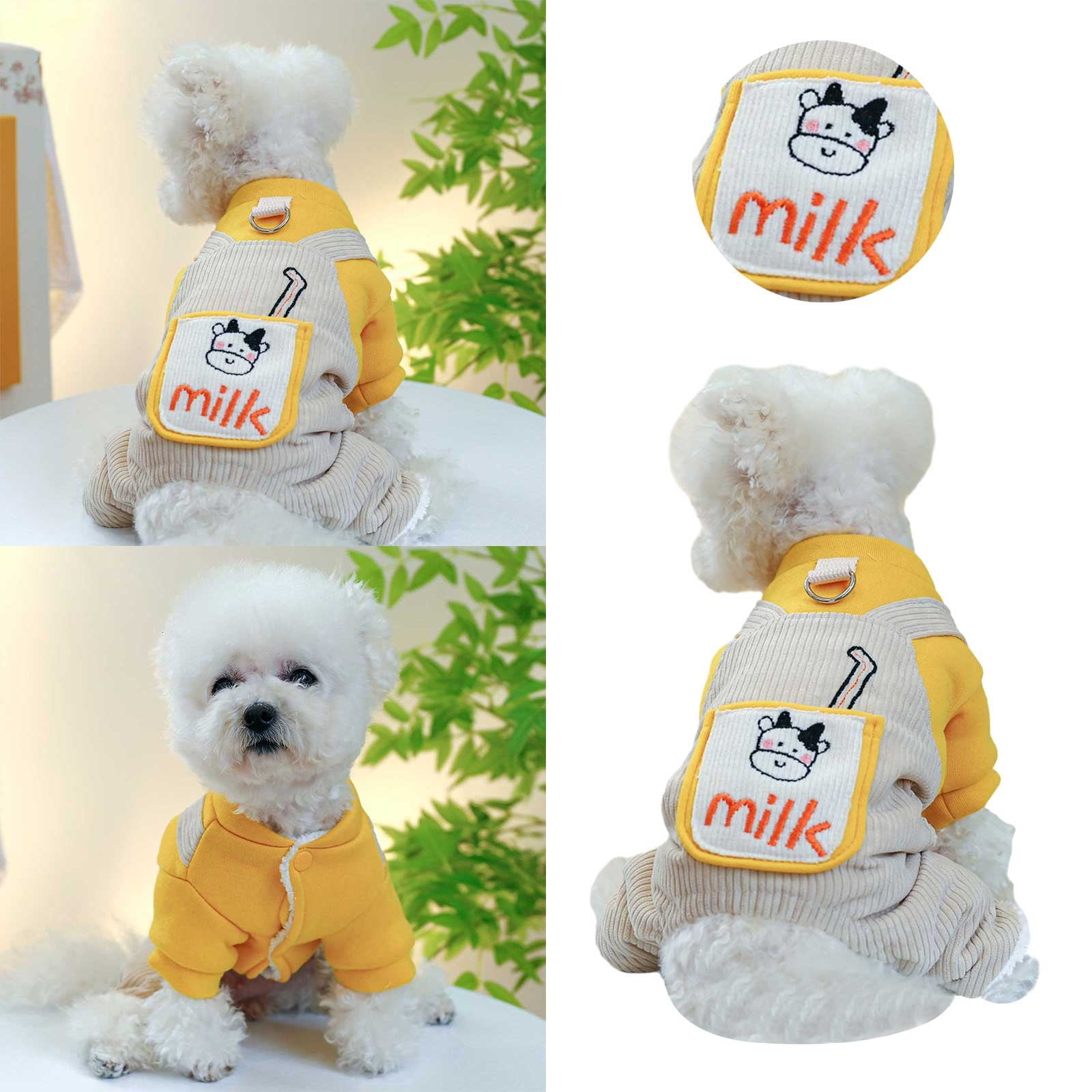 Dog Cat Clothes With Wool Thickened Winter Thick Warm Milk Carton Coat