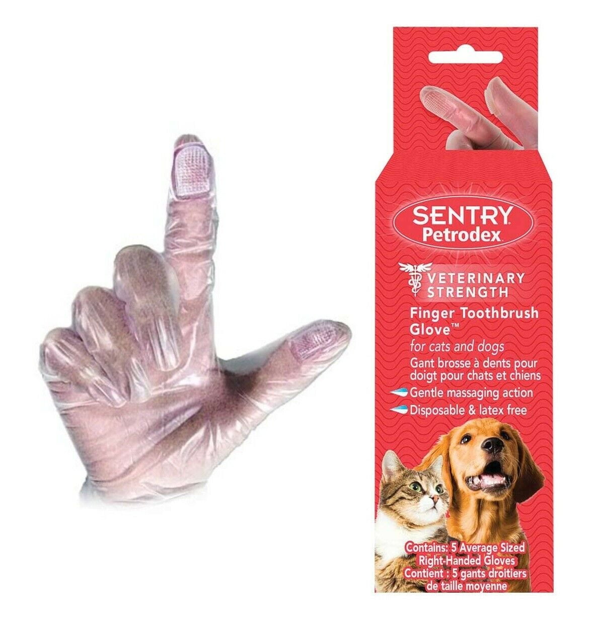 Dog Cat Dental Oral Hygiene Clean Pets Teeth Finger Toothbrush Gloves 5 ct