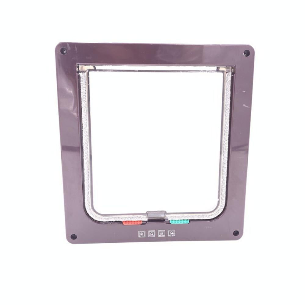 Dog Cat Flap Door with 4 Way Lock Security Flap Door For Cats Kitten ABS Plastic Small Dog Gate