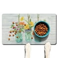 thumbnail image 1 of Dog Cat Food Mat, Dog Mat for Food and Water, Pet Dog Cat Bowl Mat, No-Slip Absorbent Water Water Bowl Mat with Farmhouse Vase Flower,17inx30in, 1 of 7