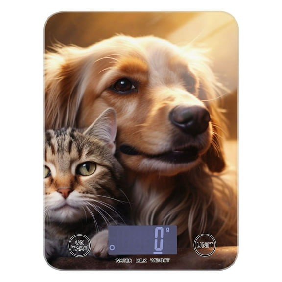 Dog Cat Food Scale Digital Kitchen Scale Waterproof Tempered Glass Tare Function 11 lb for Baking Cooking Meal Prep