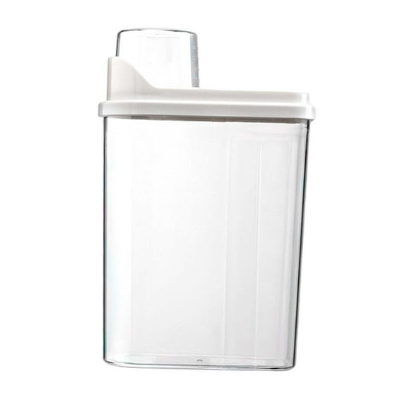 Dog Cat Food Storage Container Airtight Tank Clear Countertop Pet Supplies 2.5L Organizer Airtight Food Dispenser Food Storage Box White
