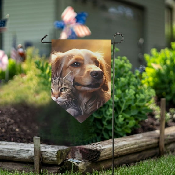 Dog Cat Garden Flag 18" x 12.5" Double Sided Yard Lawn Outdoor Decor Small Yard Flags