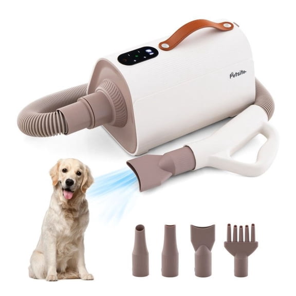 Dog & Cat Hair Dryer with Negative Ion, Adjustable Temp - Pet Grooming Blower
