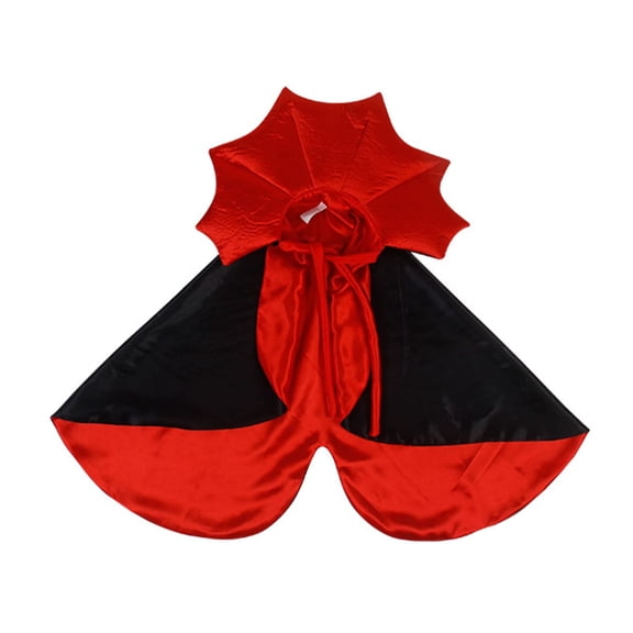 Dog & Cat Halloween Cape , Red & Black Witch Style for Small/Medium Pets, Adjustable & Machine Washable Satin Material
