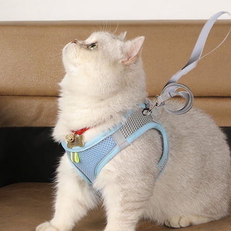 Dog/Cat Harness Reflective Breathable Mesh Vest Harness with Reflective Strips, Soft Padded Harnesses for Cats Puppies Extra Small,Small and Medium Dogs