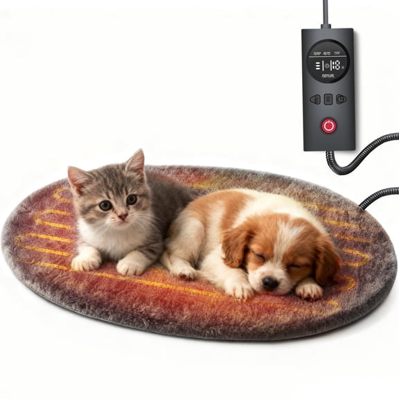 uncn 18"*16" Dog Cat Pressure Activated Pet Heating Pad Safe Automatic Electric Heated Bed Mat for Indoor - Small