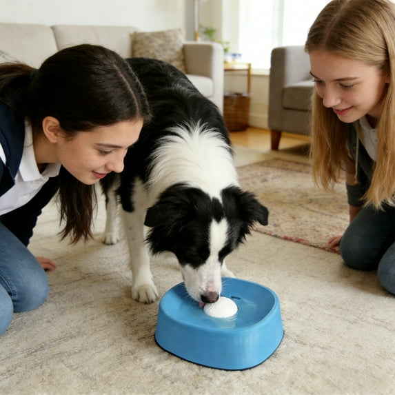 Dog Cat Licks Toys for Liquid Food, Liquid Food Slow Feeder Lick Mats, Non-Slip Licking Bowl Enrichment Tool for Dog Calming & Anxiety Relief (Blue Bowl)