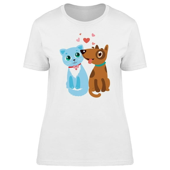 Dog & Cat Loving Couple Tee Women's -Image by Shutterstock