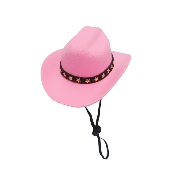 Dog Cat Outdoor Photo Prop Cowboy Hats Summer Dogs Cats Headwear Dogs Cat Caps Dog Costume Top Hat Pet Dog Hat PINK STAR