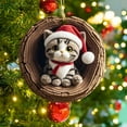 thumbnail image 1 of Dog Cat Owl Squirrel Christmas Tree Decorations,2D Little Animals Pattern Acrylic Decoration Forest Animal Hanging Ornament for Christmas Tree Holiday Party Gifts Decoration, 1 of 9