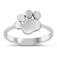 thumbnail image 1 of Dog Cat Paw Animal Print Pet Lover Ring .925 Sterling Silver Band Jewelry Female Male Unisex Size 7, 1 of 4