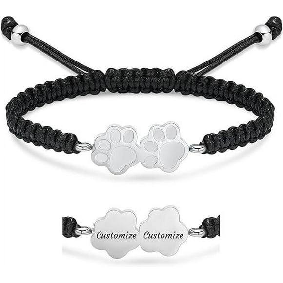Dog / Cat Paw Print Urn Bracelet for Ashes Adjustable Pet Cremation Urn Bangle for Women Men Memorial Bracelet for Dog/Cat Ashes Bracelet