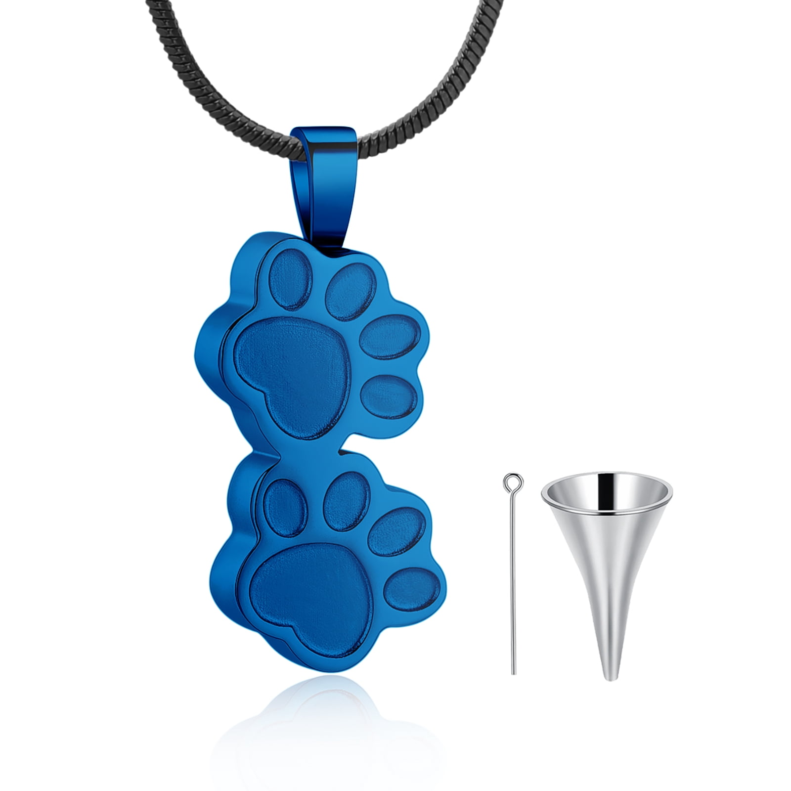 Pet Cremation Jewelry for Ashes Urn Necklace with Paw Print Heart, Pet ...
