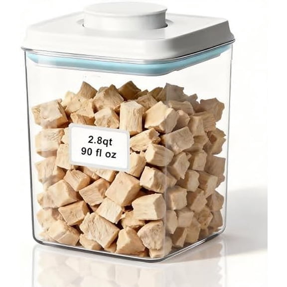 Dog Cat Pet Treat Container Pop Food Storage Containers with Pop Lid 2650ml / 2.8qt for Kibble &Treats Cereal Rice Flour Pasta & Snack Container, Stackable & Durable (2650ml / 2.8qt *1)