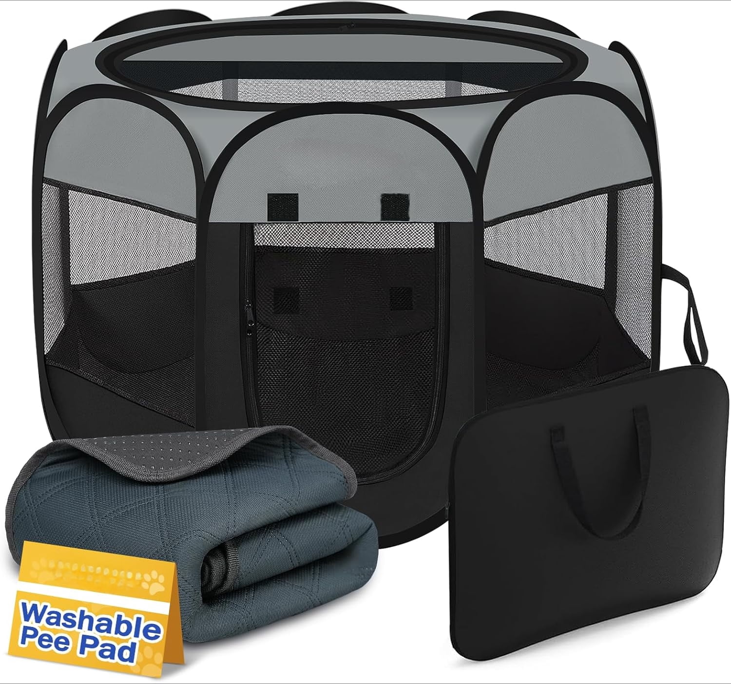 Image showcasing Dog Cat Playpen, Puppy Pet Playpen Indoor for Small Dogs Tent Crates ...