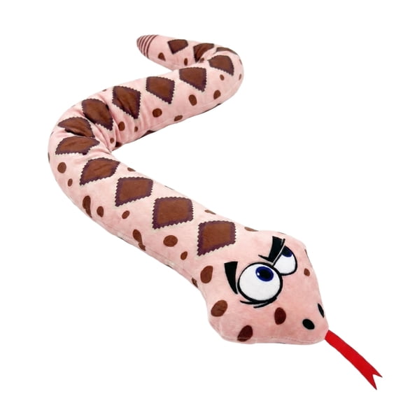 Dog Cat Plush Snake Toy, Pink Long Stuffed Snake Toy for Large Small Dogs and Cats, 1 Pack Durable Interactive Squeaky Snake Chew Toy for Teeth Cleaning Playtime Pets Gift for Puppy Kittens