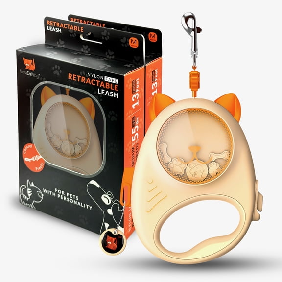HamInWay Puppy Retractable Dog Leash, Orange