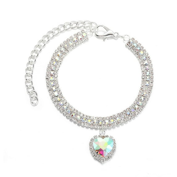 Dog Cat Rhinestone Diamante Collar Necklace Puppy Crystal Bling Pet Accessory UK J9K9