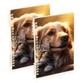 thumbnail image 1 of Dog Cat Ring Binder Notebook Journey Note Diary College Ruled Spiral Notebook Study Loose Leaf Paper A5 60 Pages, 1 of 8