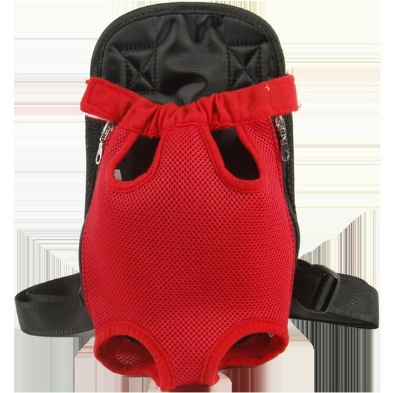Dog Cat Shoulder Bag Pet Backpack Out Portable Mesh Breathable Backpack Small and Medium-sized Dog Out Supplies (Red,L)