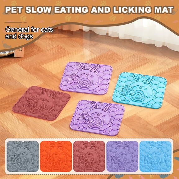 Dog Cat Slow Feeding Licking Mat Silicone Pet Lick Pad With 40+ Powerful Suction Cups Food-Grade Safe Material For Puppies Kittens S, Slow Mealtime & Digestion Support Unique