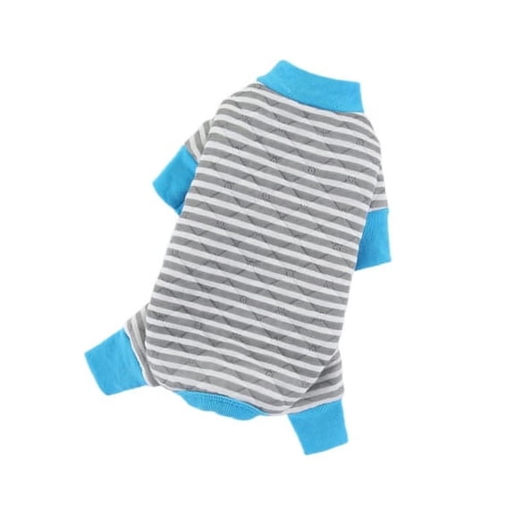 Dog Cat Striped Onesie Pajamas Grey S - Soft Cotton Fabric Breathable Comfortable Stretchable Fit Striped Pattern For Play & Sleep - For Small Dogs Cats Puppies Kittens Indoor