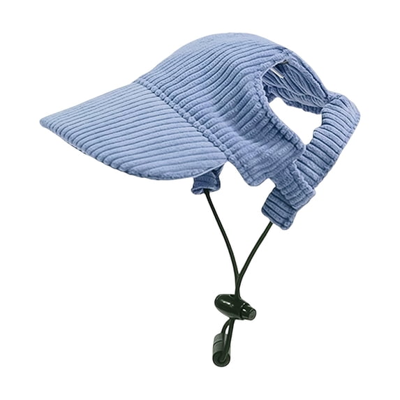 Dog Cat Sun Hat 2026, Adjustable Summer Beach Hat with Ear Holes, Puppy Sun Protection Bonnet(M,Blue)