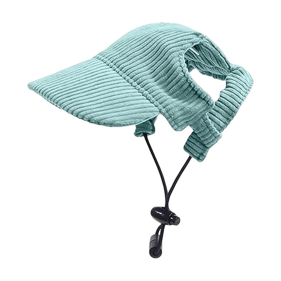 Dog Cat Sun Hat 2026, Adjustable Summer Beach Hat with Ear Holes, Puppy Sun Protection Bonnet(S,Green)