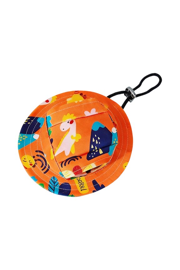 Dog and Cat Sun Hat with Ear Holes – Summer Pet Sun Protection Hat – Adjustable Fit to Prevent Falling Off – Assorted Colors Available for Small and Medium Pets(Orange,L)