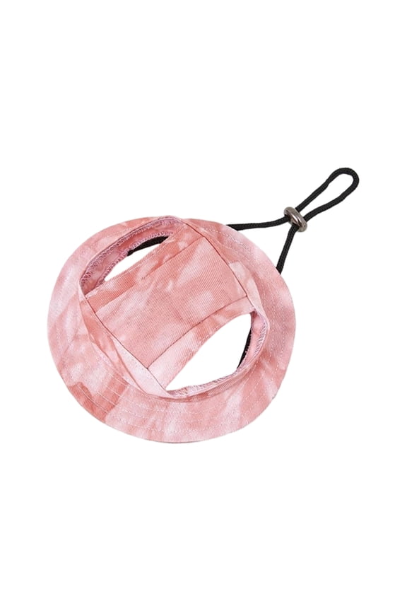 Dog and Cat Sun Hat with Ear Holes – Summer Pet Sun Protection Hat – Adjustable Fit to Prevent Falling Off – Assorted Colors Available for Small and Medium Pets(Pink,M)