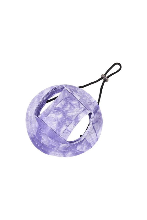 Dog and Cat Sun Hat with Ear Holes – Summer Pet Sun Protection Hat – Adjustable Fit to Prevent Falling Off – Assorted Colors Available for Small and Medium Pets(Purple,L)