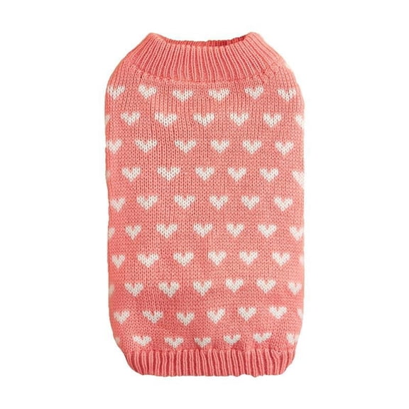 Dog Cat Sweater Valentine's Day Knitted Dog Sweater Pet Warm Clothes, Fall Spring Warm Dog Clothes for Small Medium Large Dogs,Pink,M