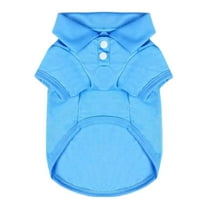 Dog Cat T-Shirt - Breathable, 65% Cotton 35% Polyester, Polo Collar, 4 Colors, XS-XL, for Small/Medium Pets, Machine Washable