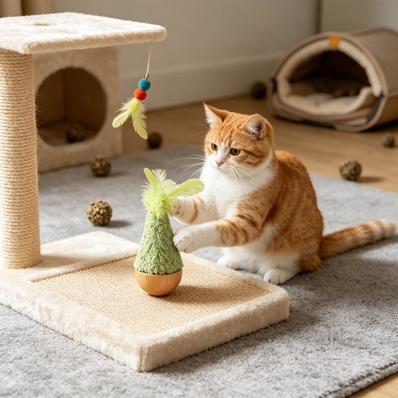 Dog Cat Toy Under 1 dollar Durable Interactive Dog Toys Cat Toys, Indestructible Dog Toy for Aggressive Chewers Stress Relief Wand Feather Cat Toys for Indoor Outdoor Small Medium Large Dogs Cats
