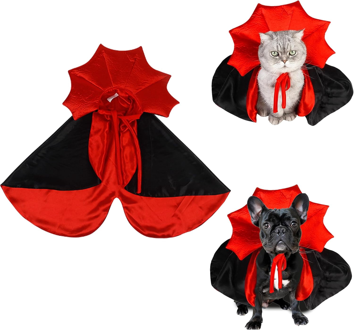 Dog Cat Vampire Cape,Vampire Devil Cloak Halloween Costume for Dogs ...