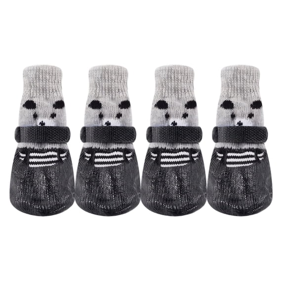 Dog Cat Waterproof Socks, Durable Polyester Paw Protectors, Breathable Anti-Slip Outdoor Rain Gear Pet Apparel for All Season Hiking Walking Running Gray S