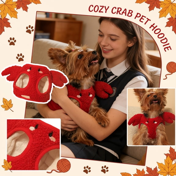 Dog Cat Winter Coat With Leash Hole, Warm Fleece Lined Pet Jacket For Small Dogs Cats Like Teddy Bichon, Xs Red Doggy Clothes For Outdoor Walking